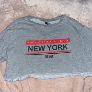 Divided long sleeve crop top